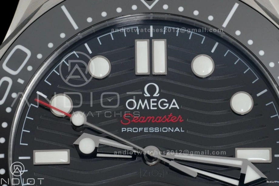 1:1 Edition Black Seamaster Bezel Clone Super Ceramic Asian Dial V4 Best 8800 Diver SS Black On VSF Bracelet 300M 0106